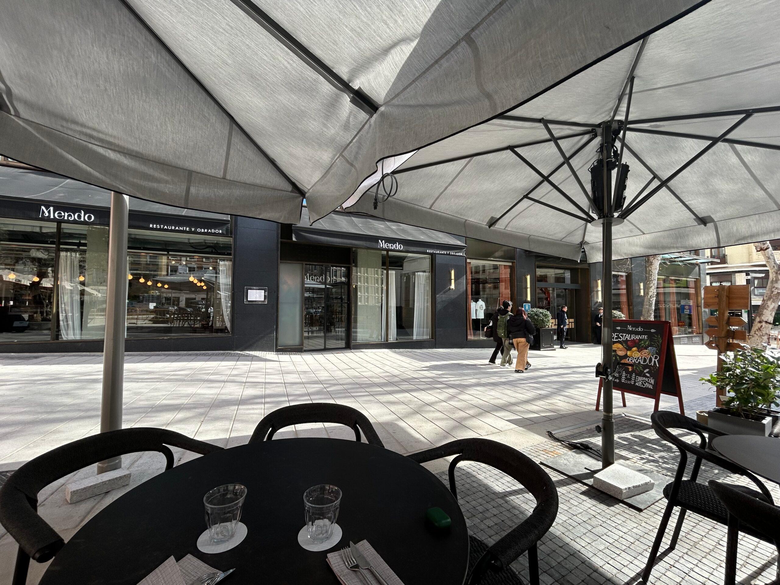 Mendo restaurant patio in Madrid. 